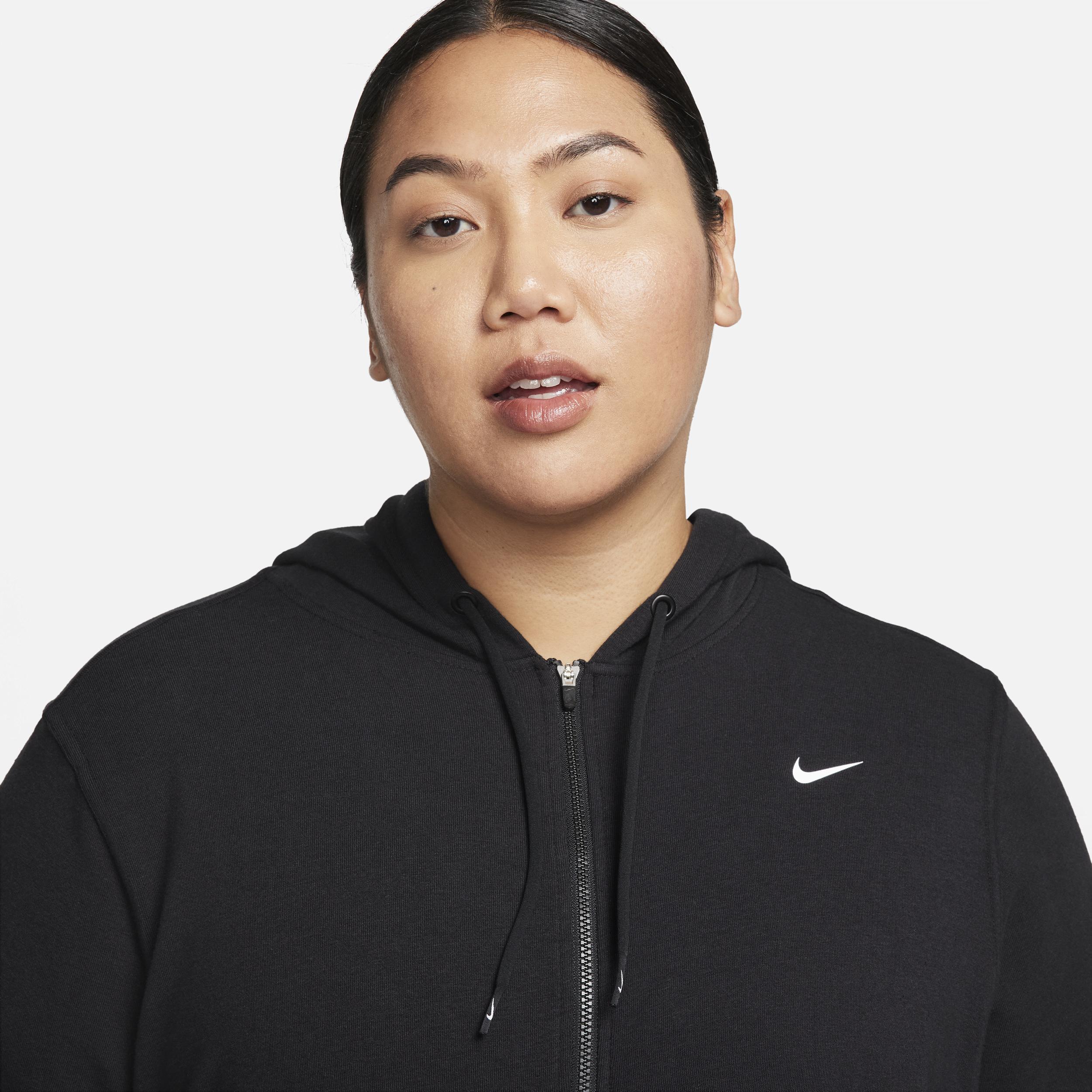 Plus Size Nike Dri-Fit One Full-Zip Hoodie, Women's, Size: 3XL, Black Product Image
