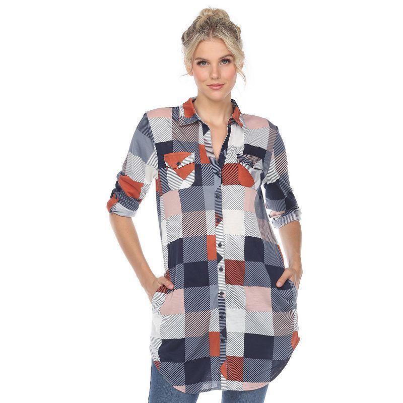 Womens Plaid Tunic Shirt Product Image