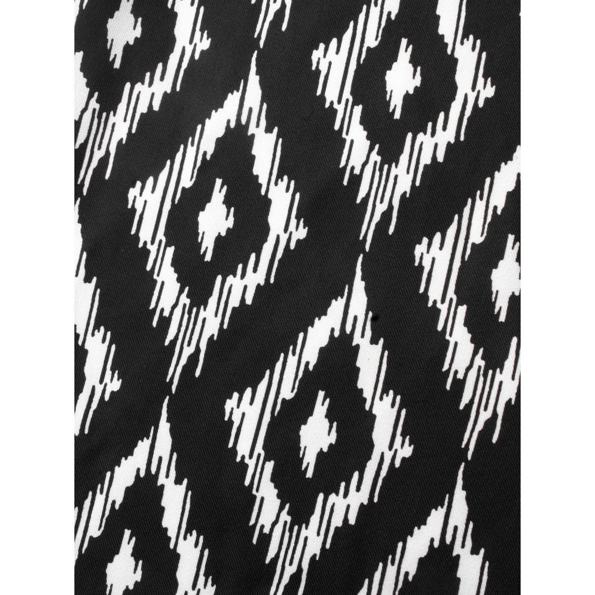 Plus Size Geometric Mid Rise Pocket Pants Women Black At the Office Wide Leg Mid Rise Work Pants BloomChic 26/4X Product Image
