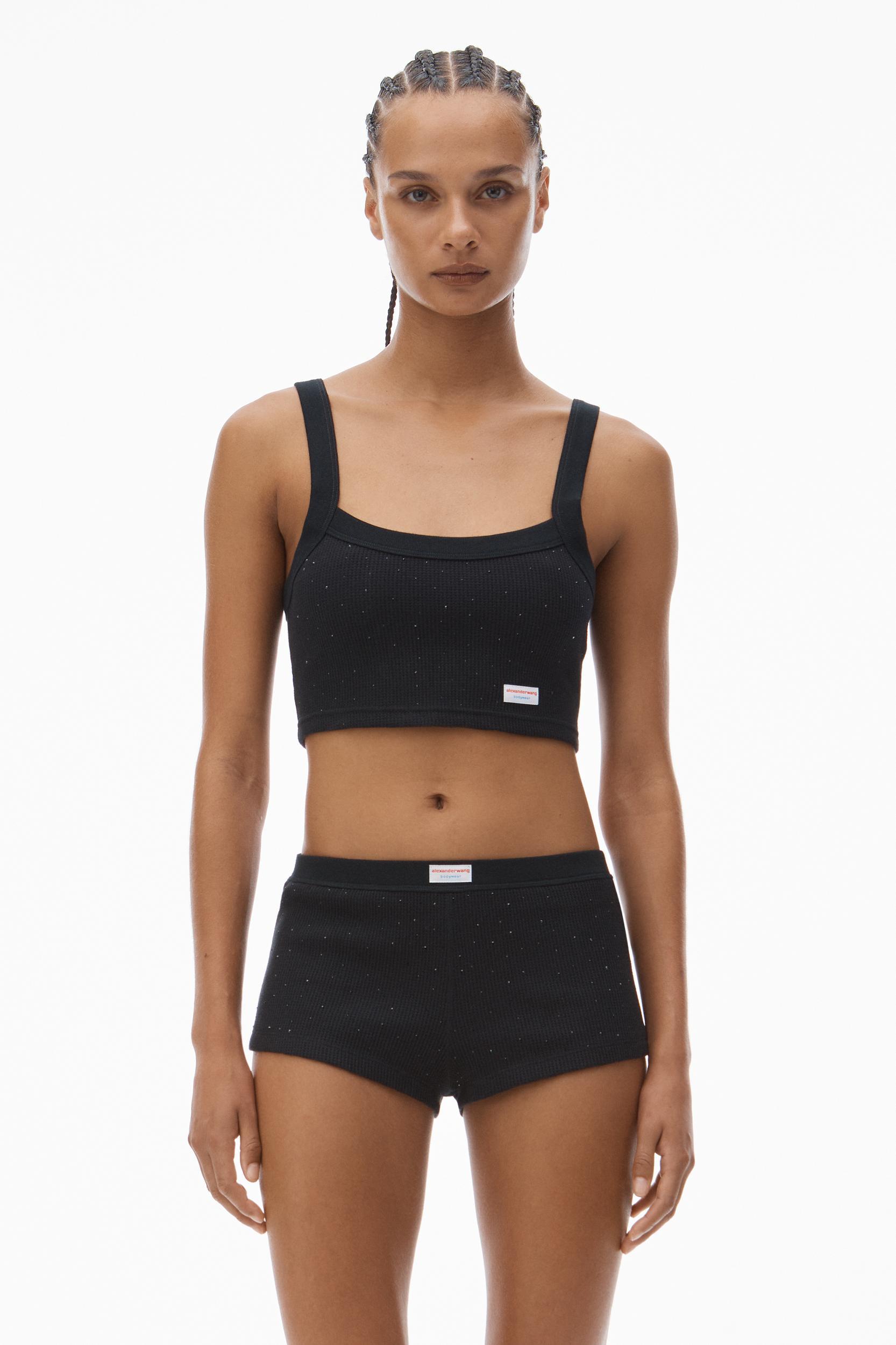 Crysal Hotfix Cami Dress In Waffle Knit Product Image