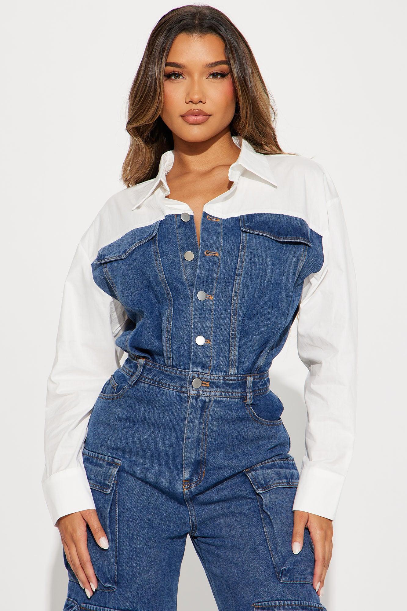 If You Want To Denim Jumpsuit - Medium Wash Product Image