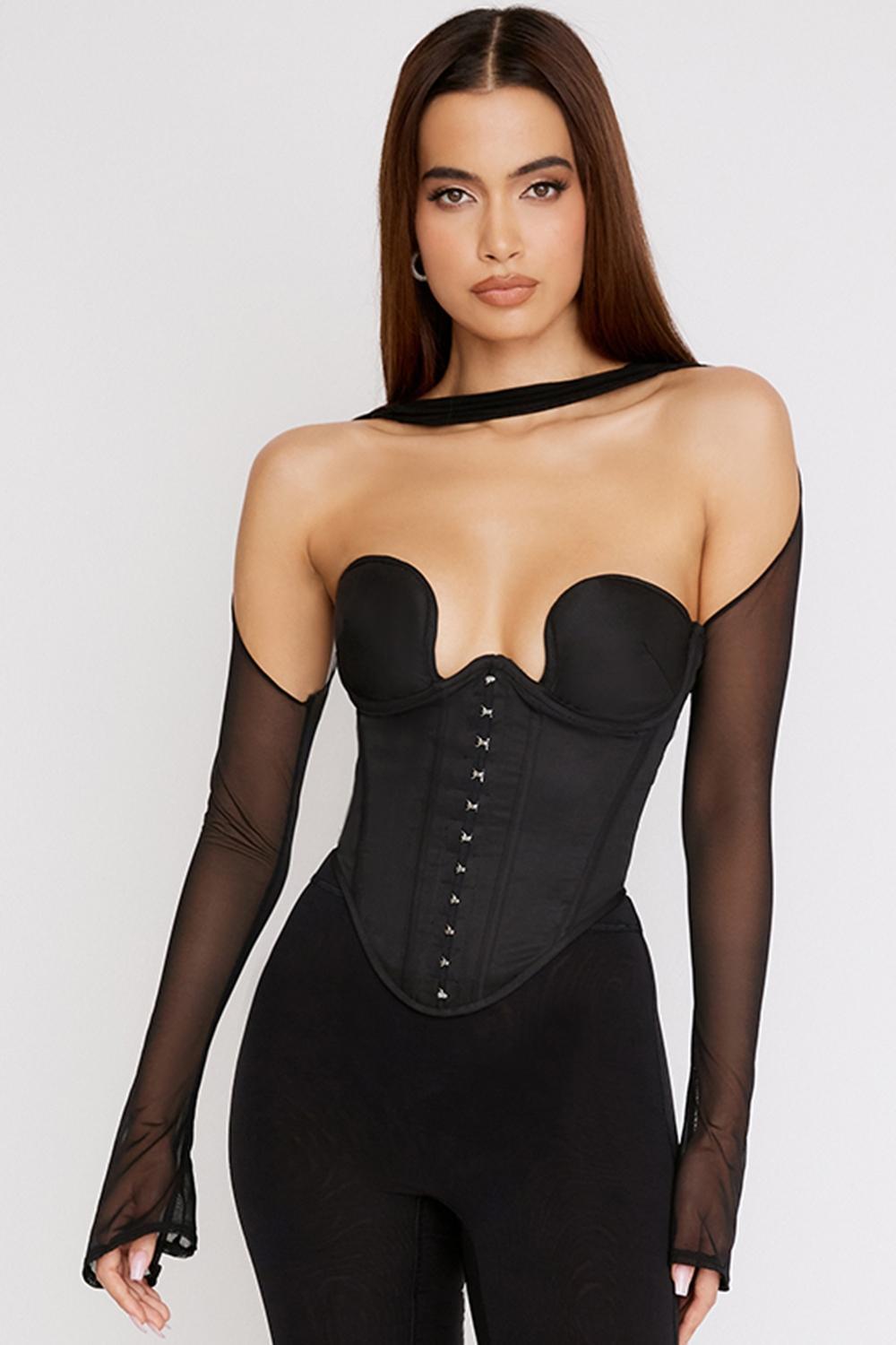 Mina Black Structured Corset Product Image