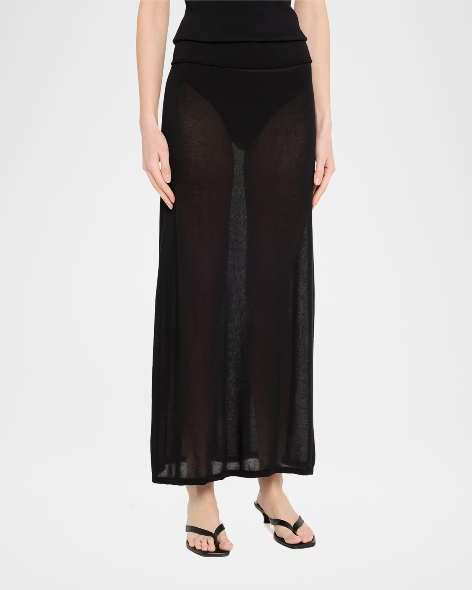 Sheer Knit Maxi Skirt Product Image