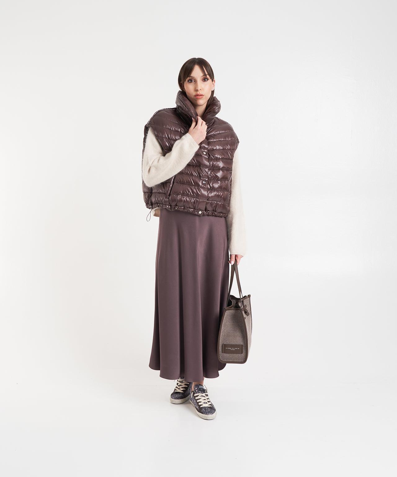 Satin midi skirt Product Image