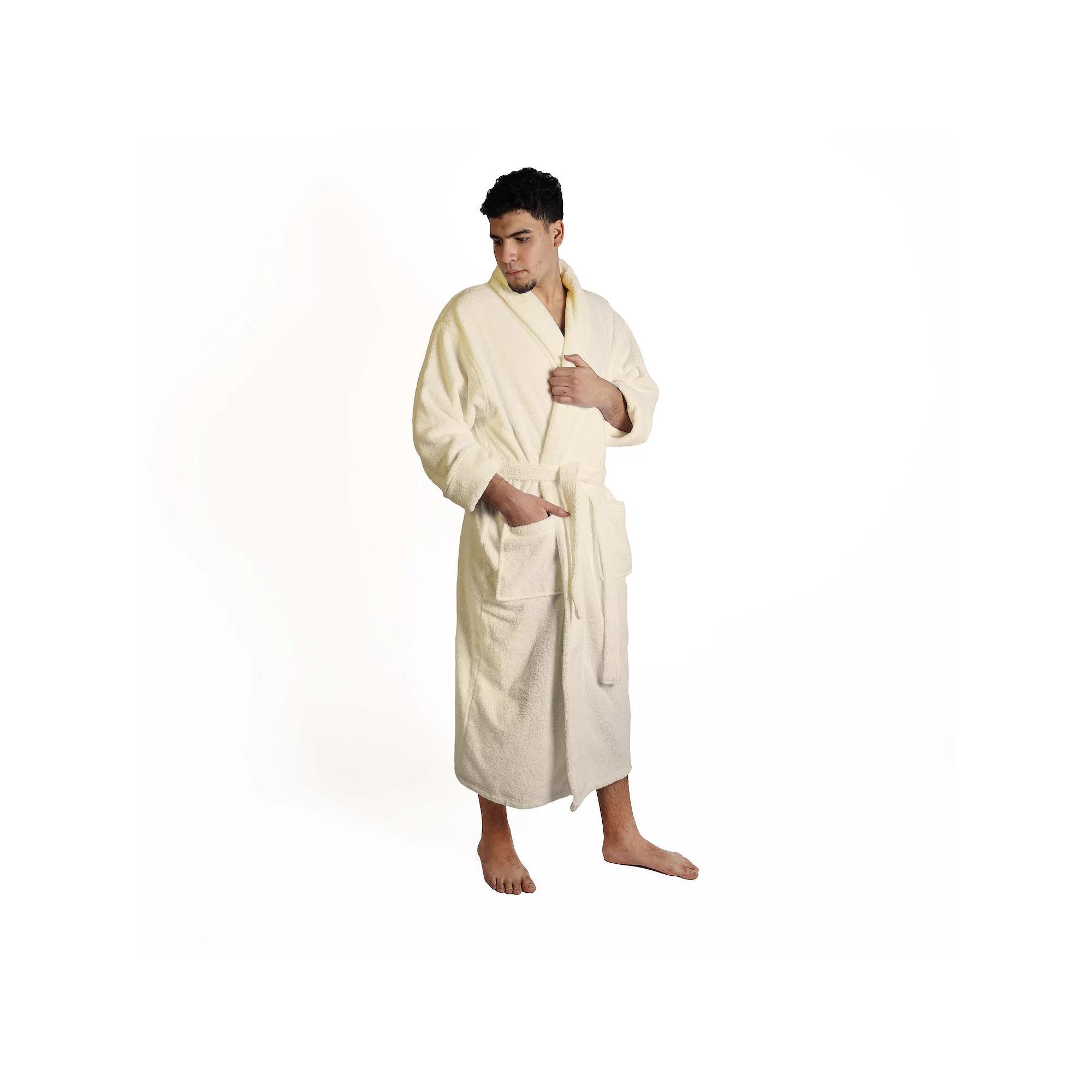 Superior Turkish Cotton Terry Ultra-Plush Absorbent Long Adult Bathrobe, Adult Unisex, Size: Large/XS, Ivory Men Product Image