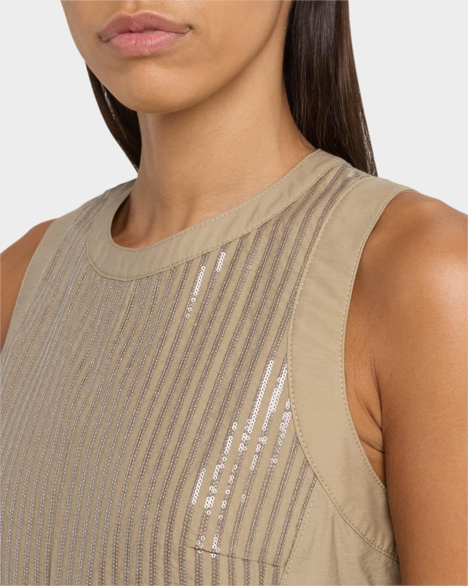 Front Sequined Techno Poplin Corset Midi Dress Product Image