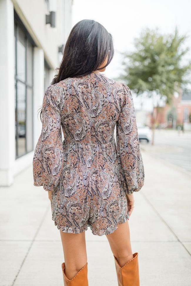 Real Love Multi Printed Cinch Detail Romper FINAL SALE Product Image