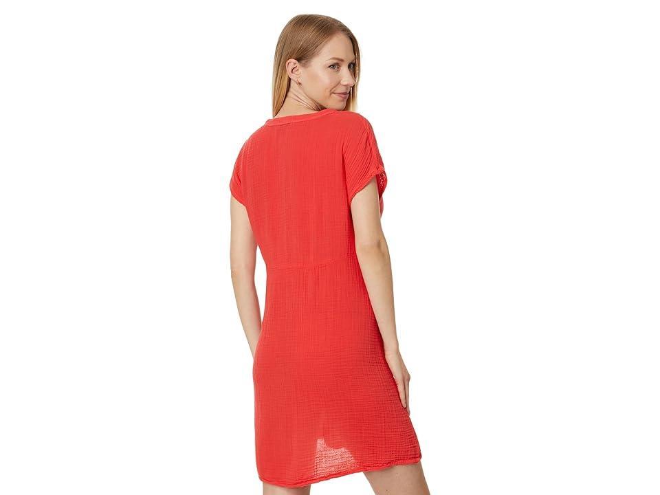 Michael Stars Mira Split Neck Dress (Spritz) Women's Dress Product Image