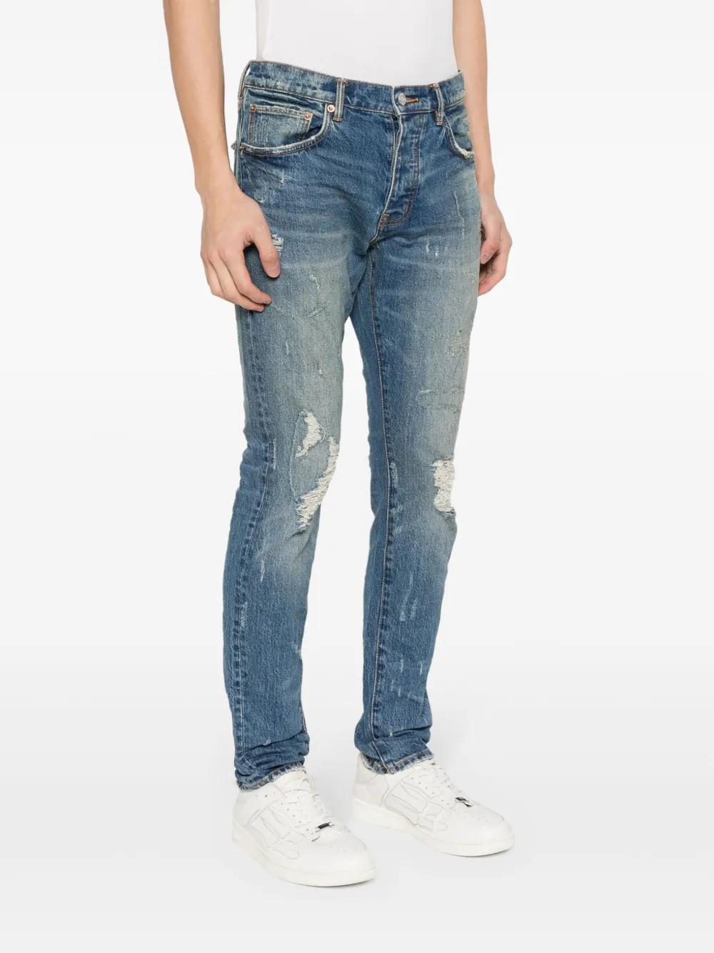 P001 distressed slim-fit jeans Product Image