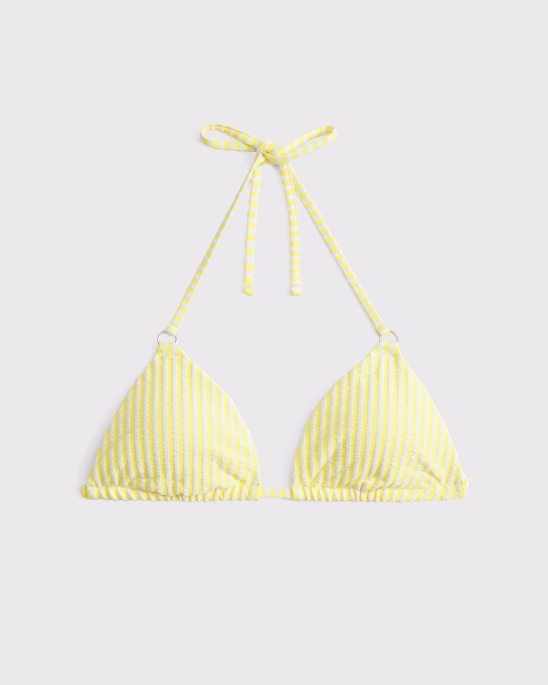 Beaded Halter String Triangle Bikini Top Product Image