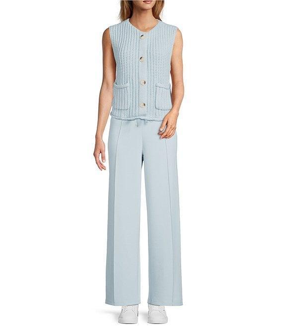 Antonio Melani Round Neck Sleeveless Button Front Cardigan Product Image