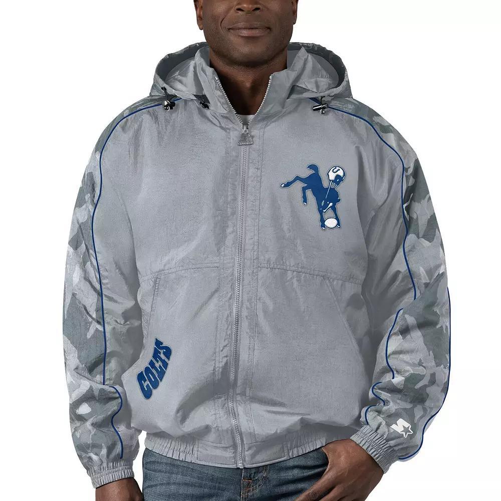 Men's Starter Gray Indianapolis Colts Thursday Night Gridiron Throwback Full-Zip Jacket, Size: Small, Grey Product Image