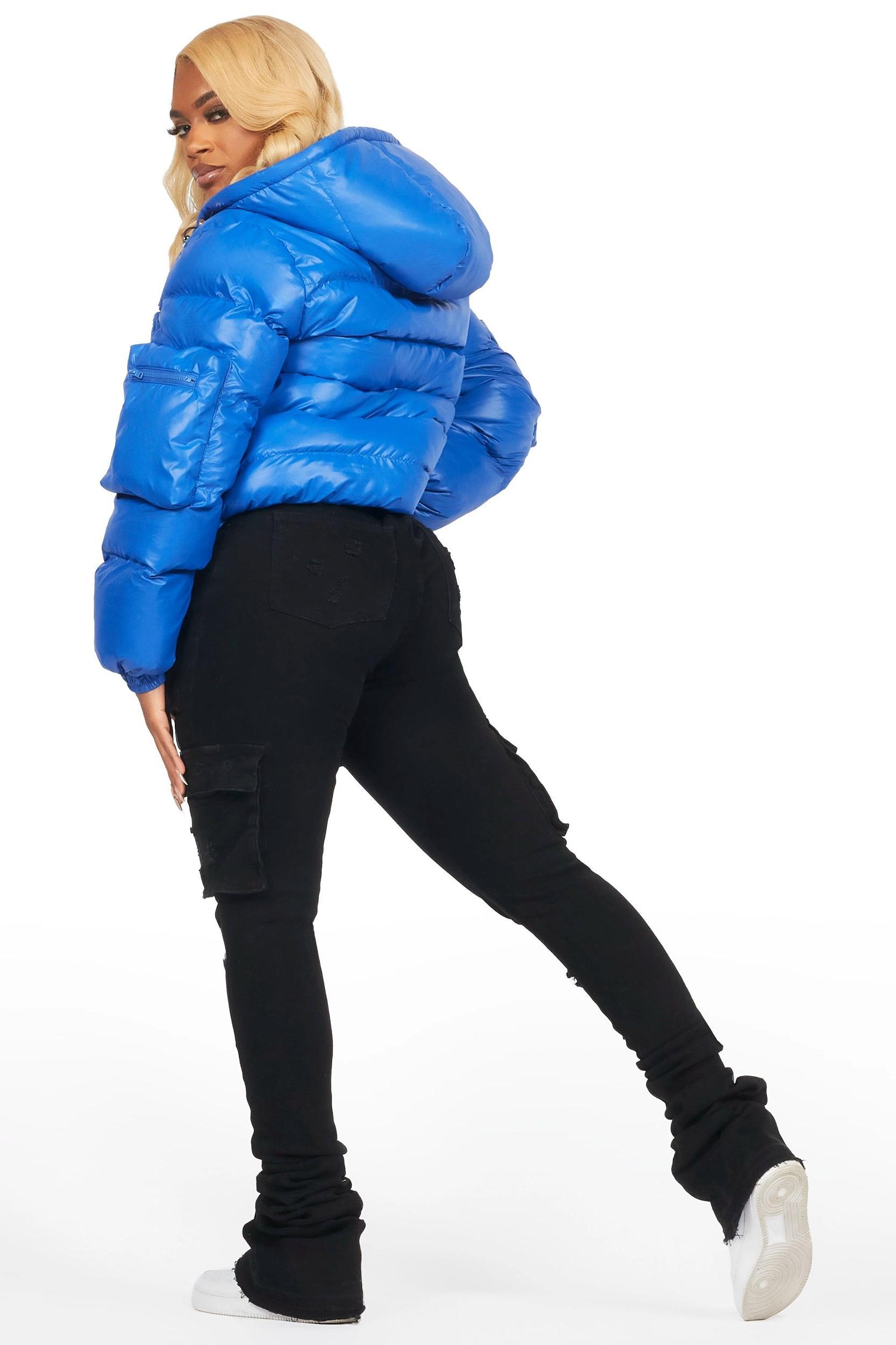 Keisha Royal Blue Cargo Puffer Jacket Female Product Image