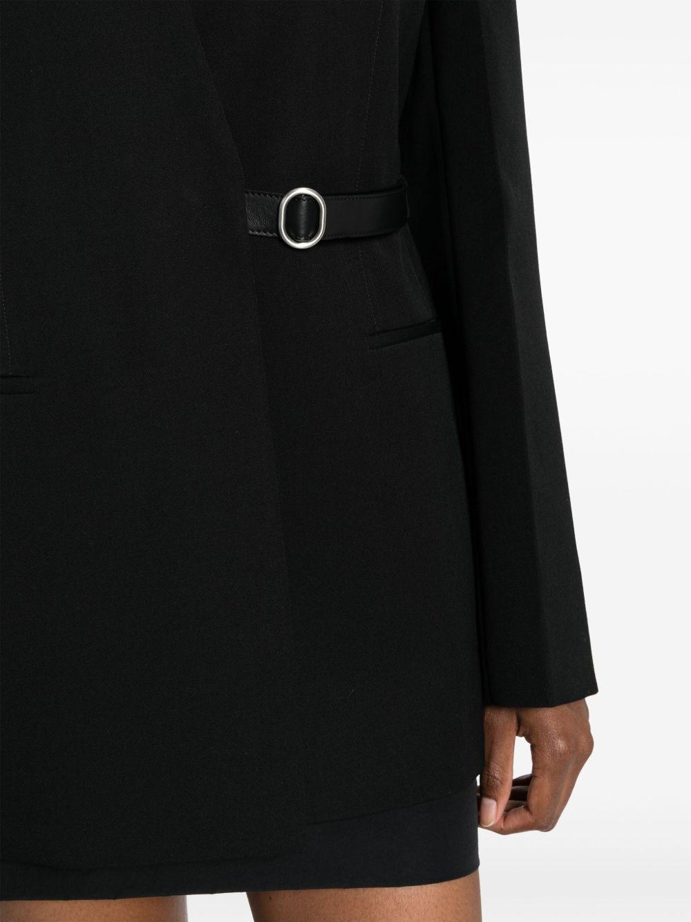 collarless belted blazer Product Image