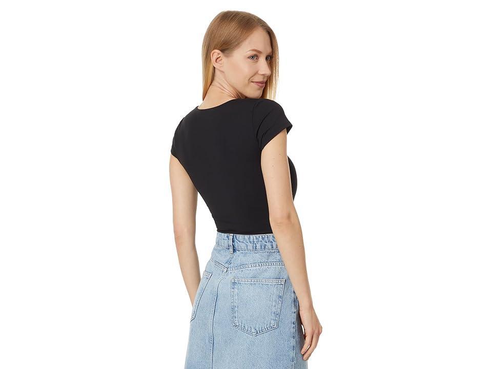 Free People Square Neck Cap Sleeve Knit Bodysuit Product Image