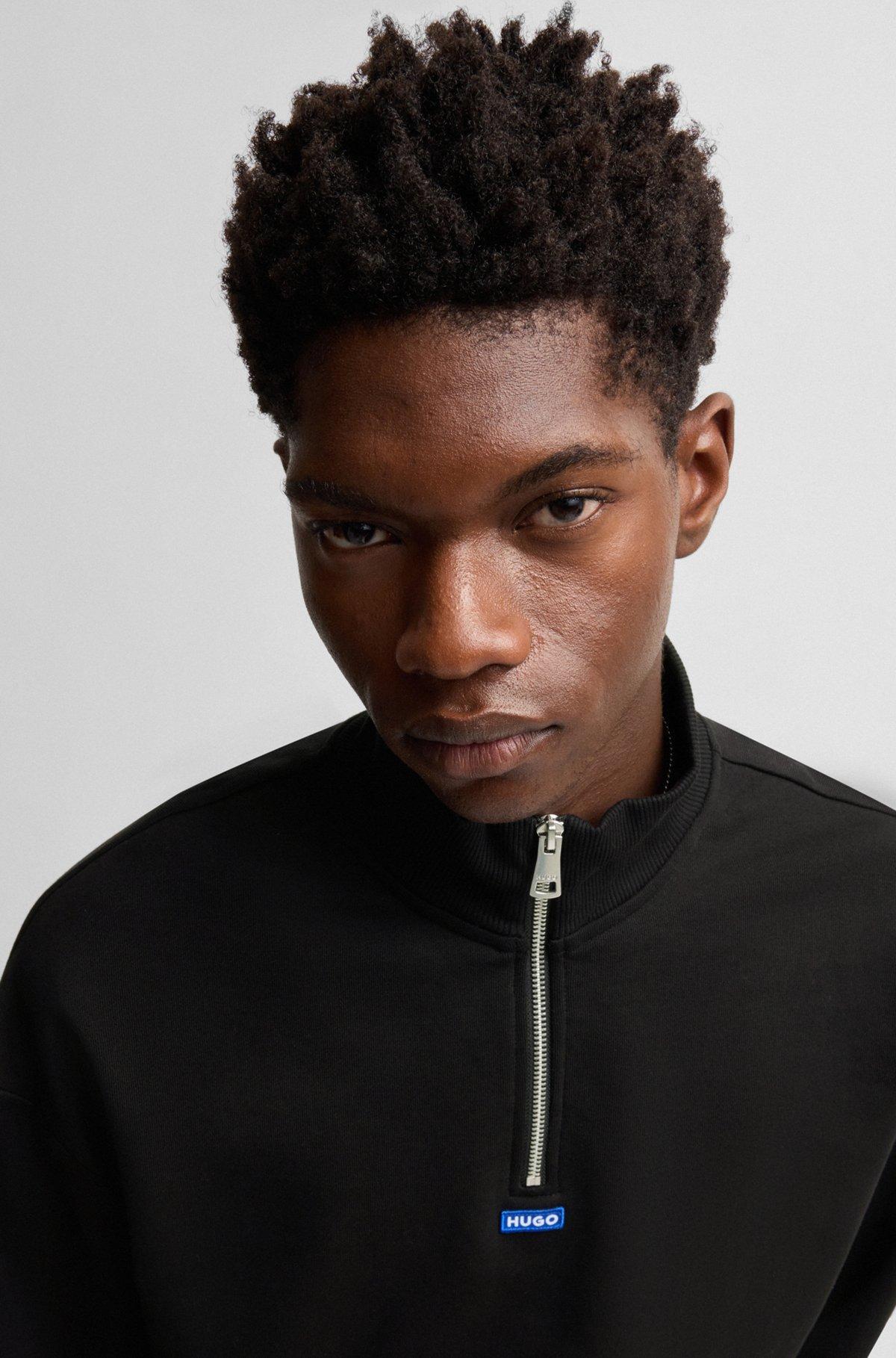 Cotton-terry sweatshirt with logo patch Product Image