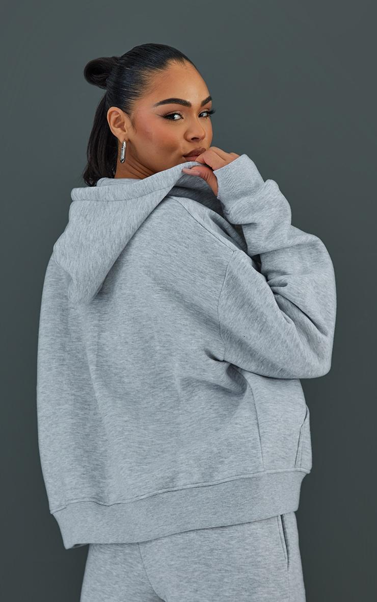 Ash Grey Oversized Hooded Zip Up Sweat Hoodie Product Image
