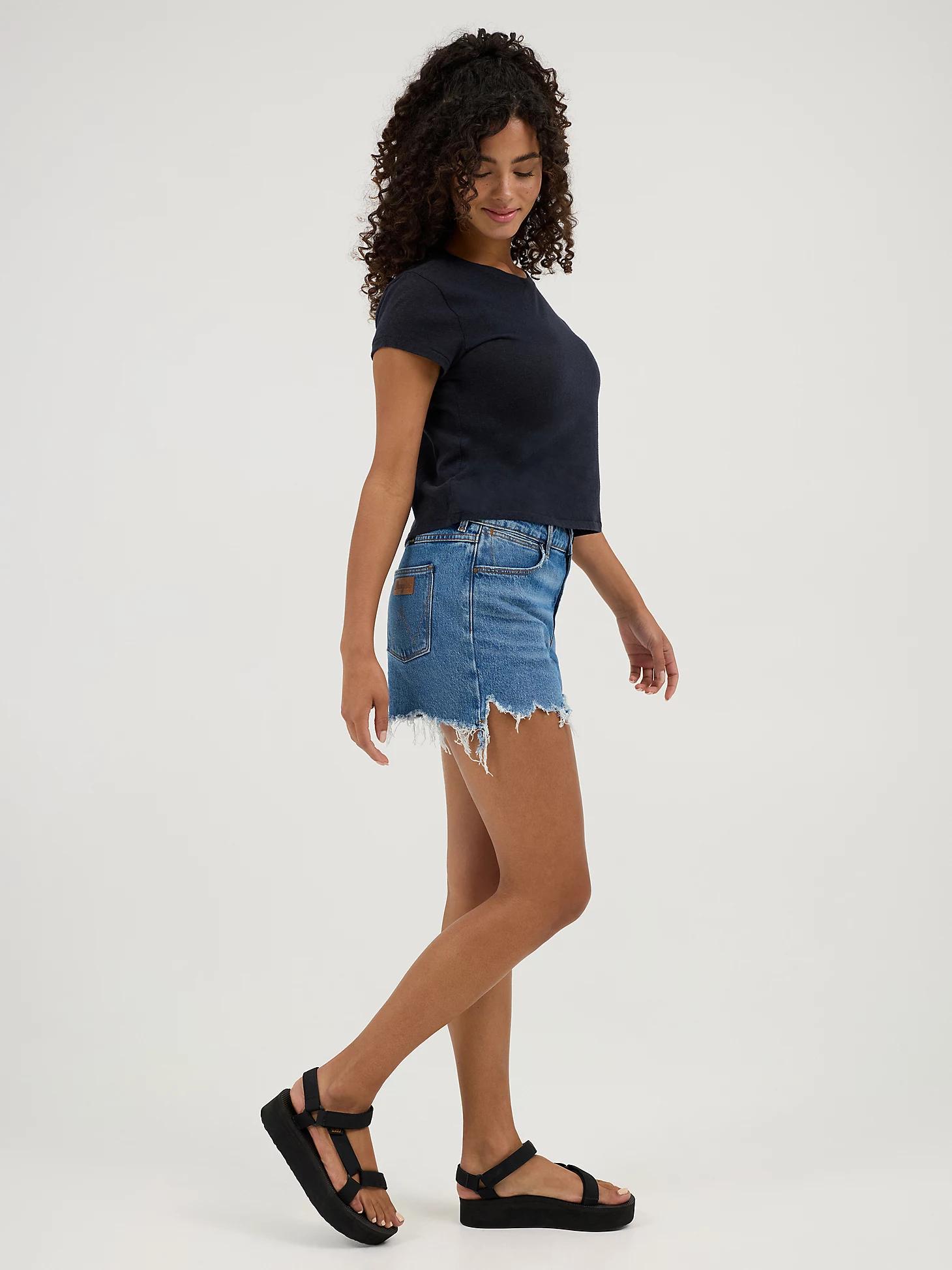 Women's Mid Rise Denim Short | Women's SHORTS & SKIRTS | Wrangler® Product Image