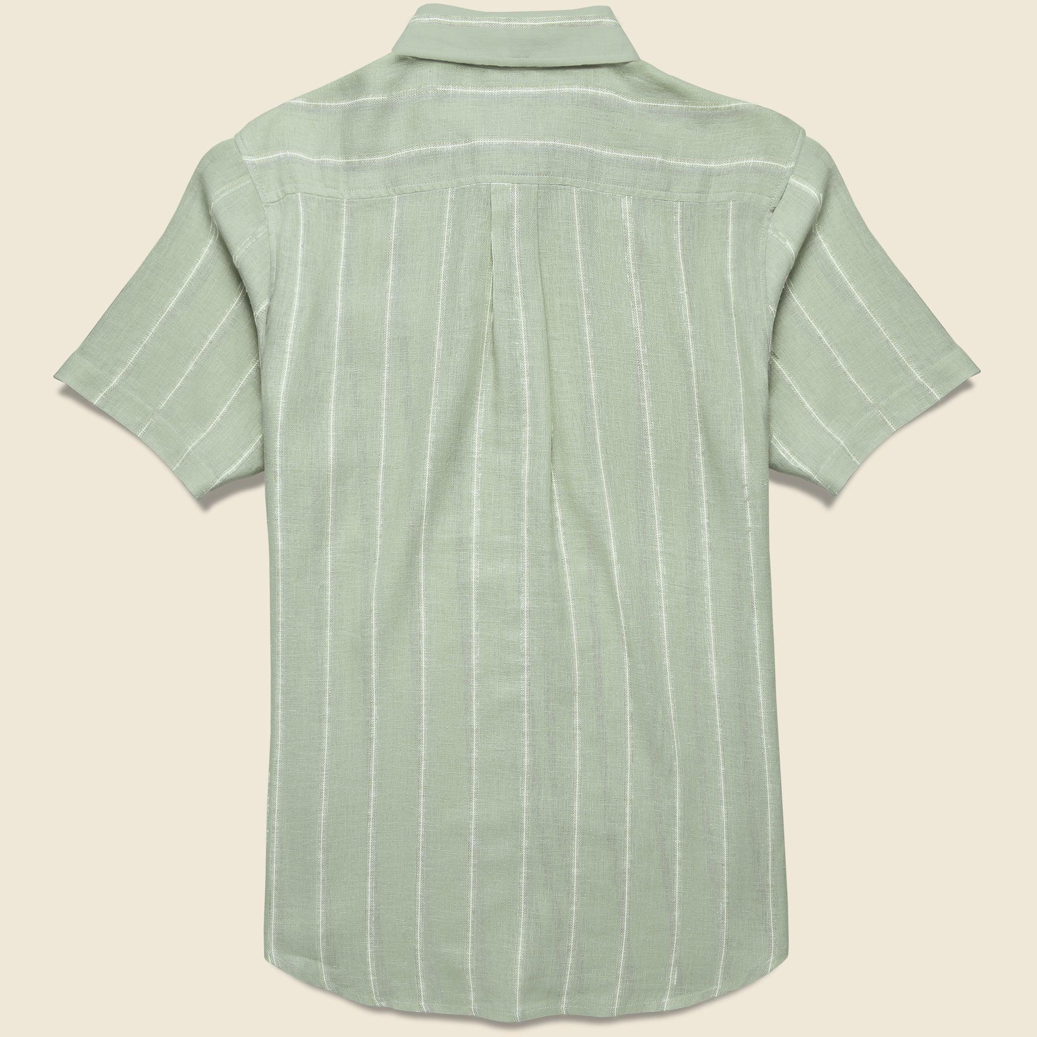 Alan Stripe Shirt - Sage/White Product Image