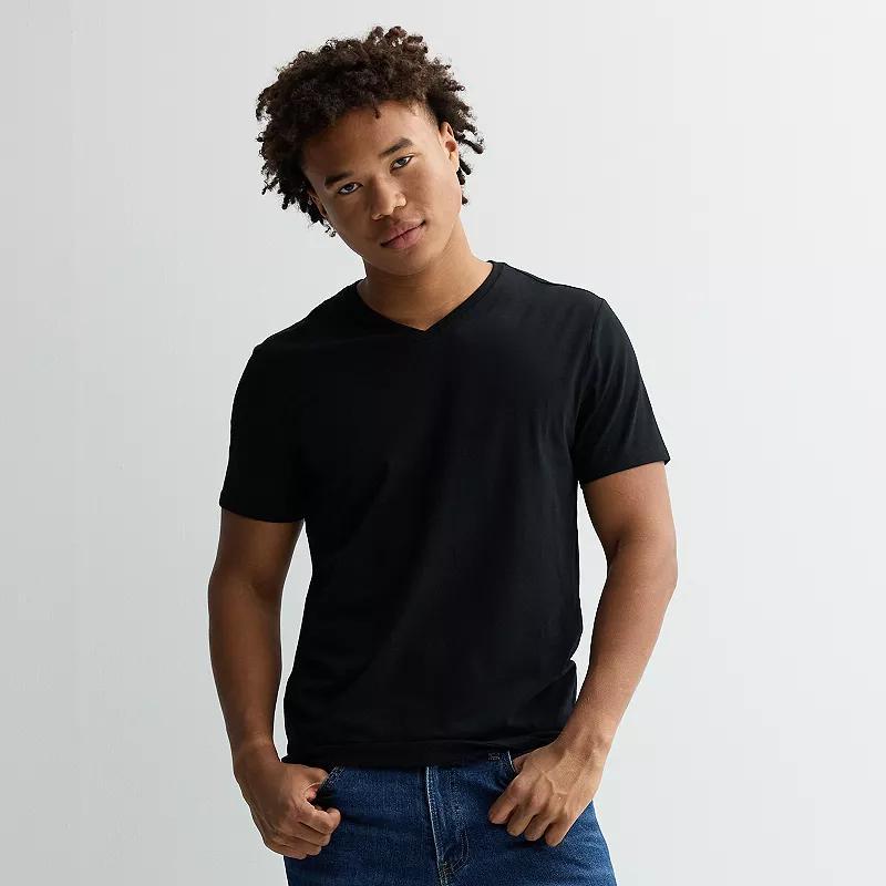 Men's Apt. 9® Premier Flex Short Sleeve V-Neck Tee, Size: Small, Gray Inlay Product Image