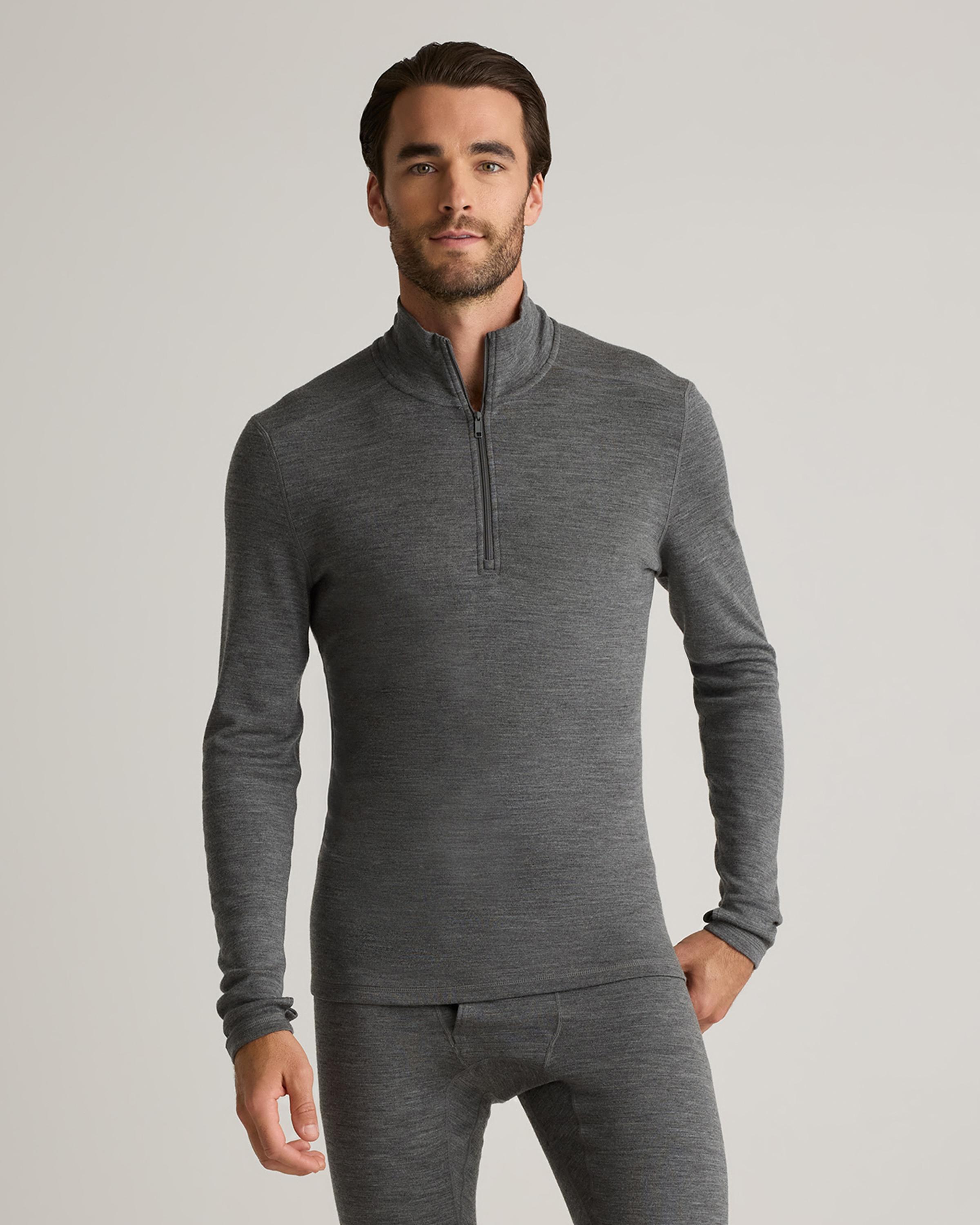100% Merino Wool Cold Weather Base Layer Quarter Zip Product Image