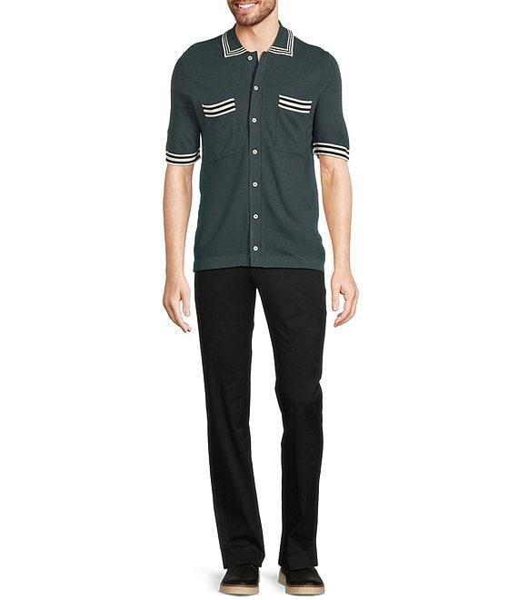 Murano Snit Short Sleeve Textured Coat Front Shirt Product Image