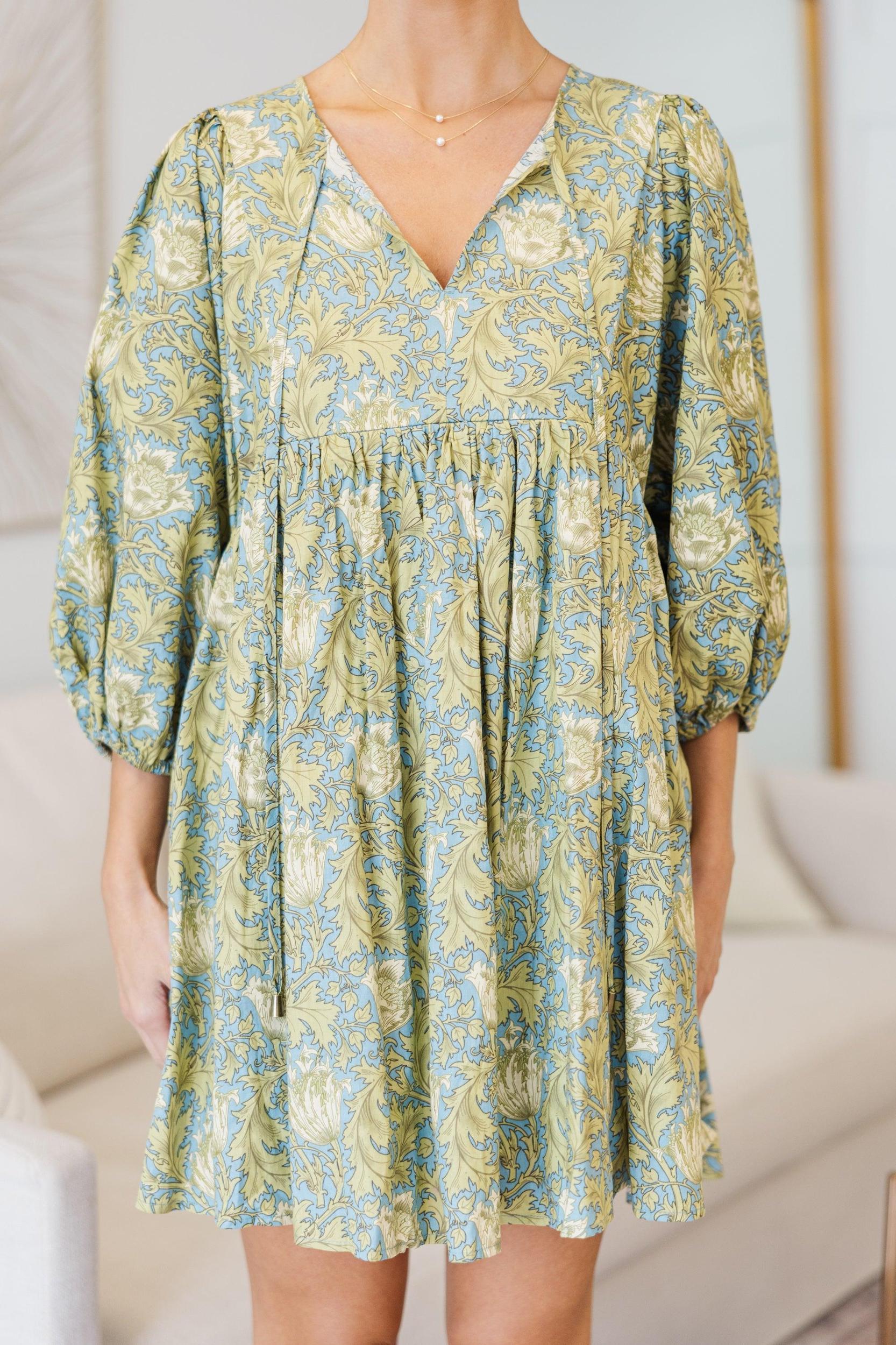 NURSING COLLECTION: It's All True Light Blue Floral Dress Female Product Image