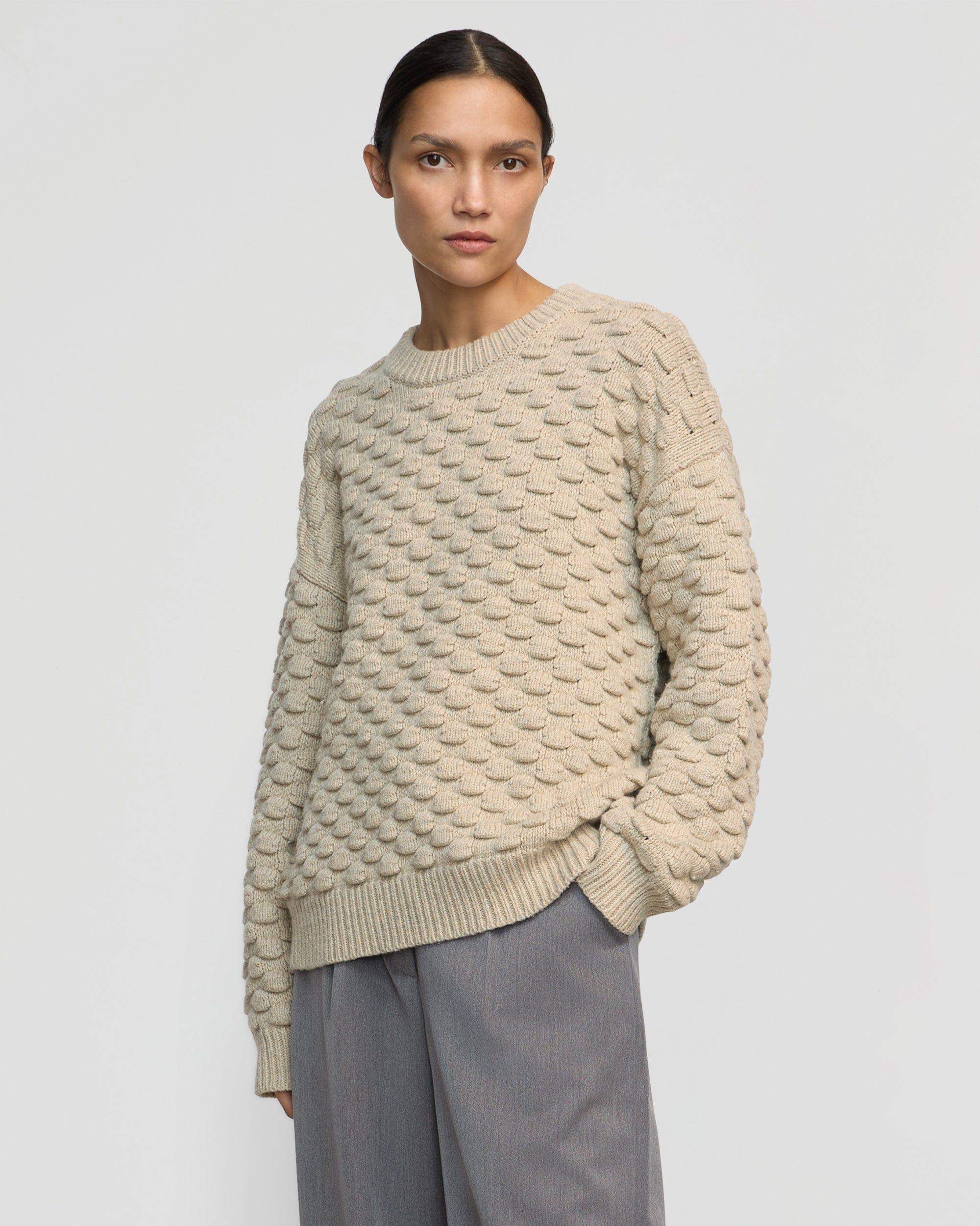 Monty Bubble-Knit Crewneck Sweater Product Image