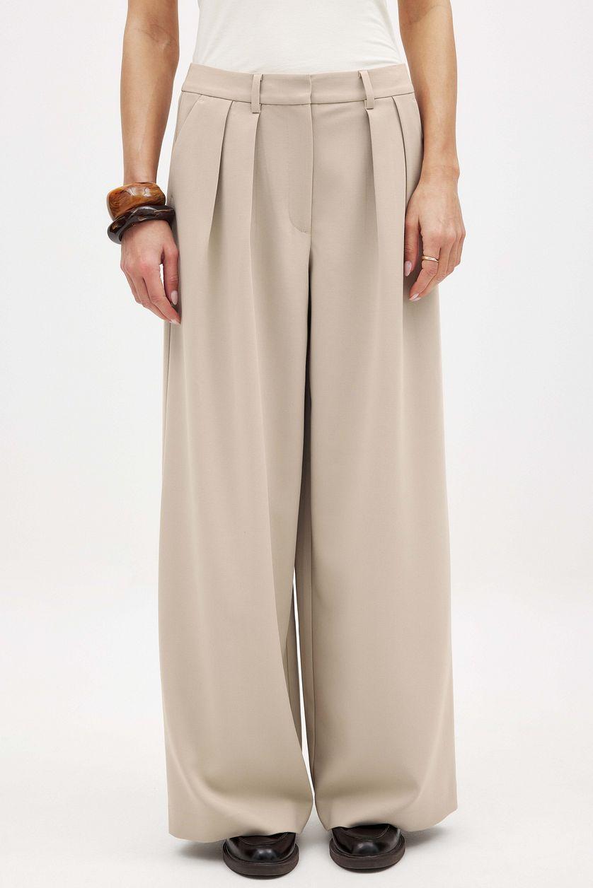 Wide High Waist Suit Pants Product Image