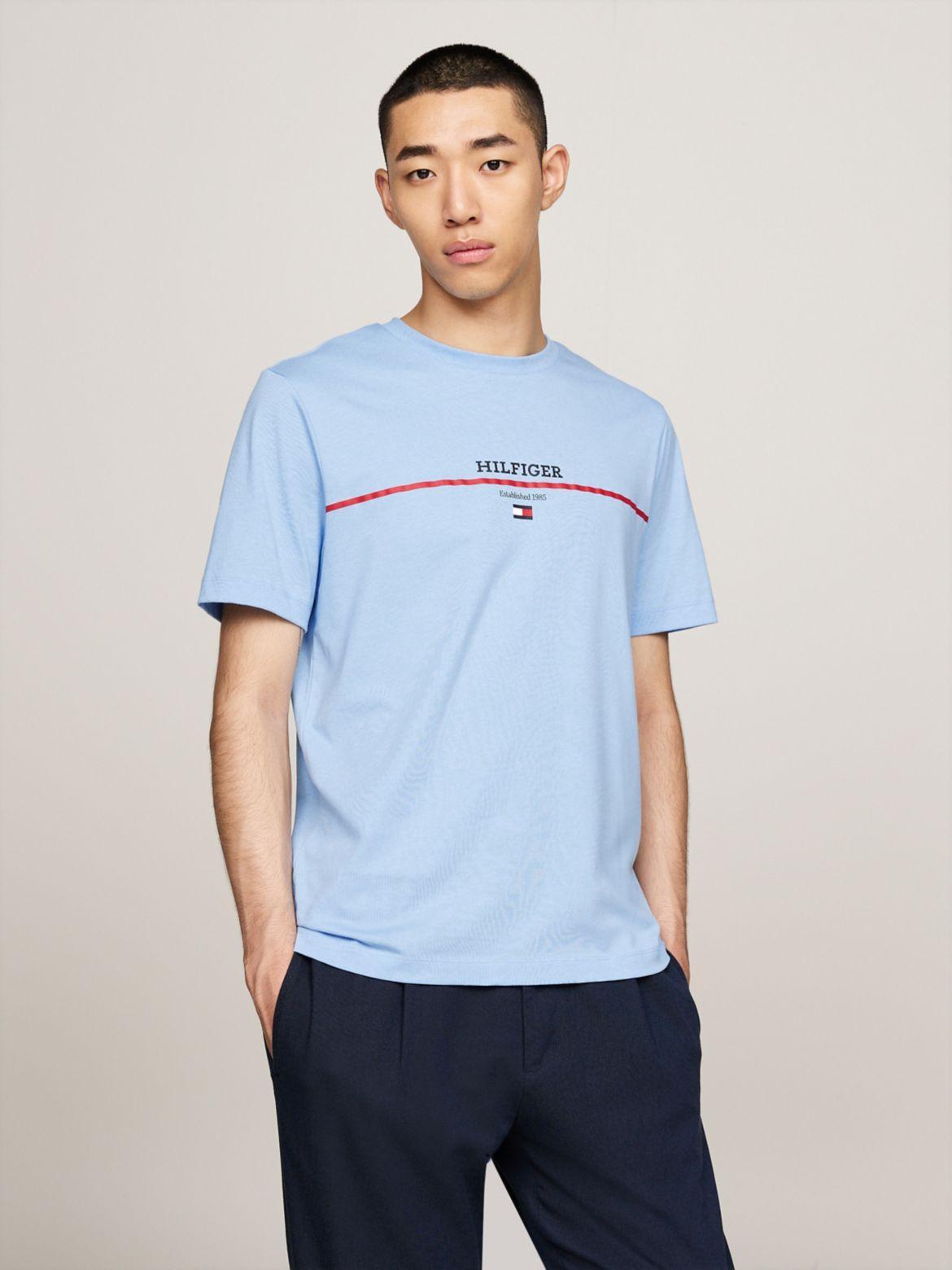 Tommy Hilfiger Mens Logo Stripe T-Shirt Product Image