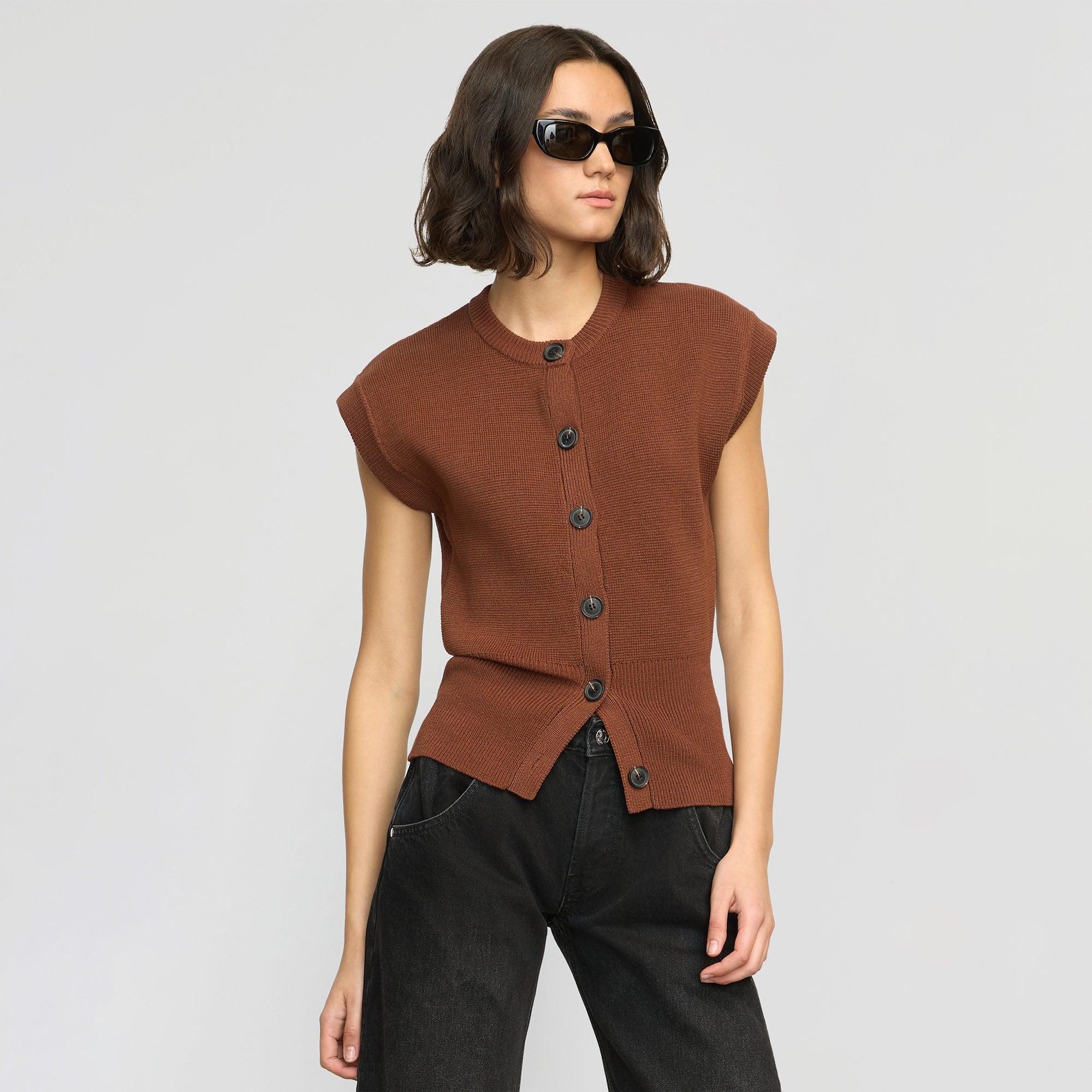 Solea Button Knit Vest Product Image