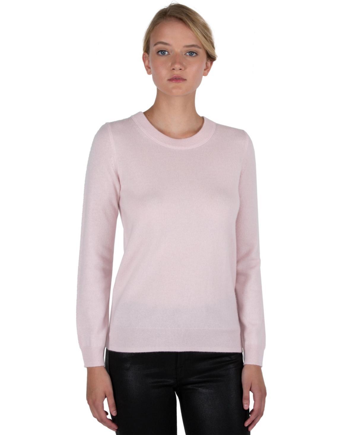 JENNIE LIU Women's 100% Pure Cashmere Long Sleeve Crew Neck Pullover Sweater Product Image