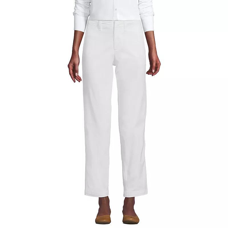 Women's Lands' End Mid Rise Classic Straight Leg Chino Ankle Pants, Size: 8, Black Product Image