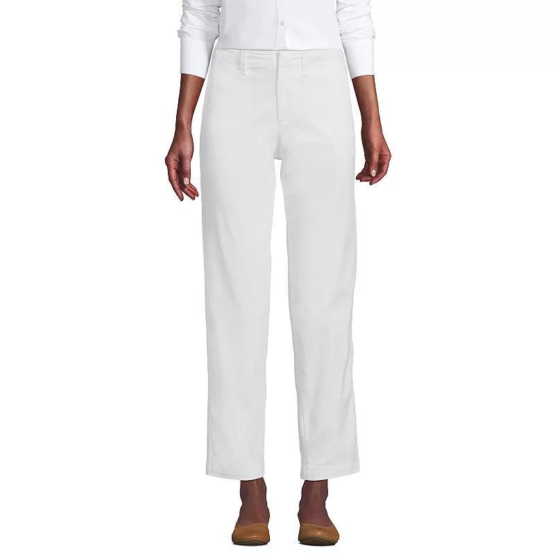Women's Lands' End Mid Rise Classic Straight Leg Chino Ankle Pants, Size: 8, Black Product Image