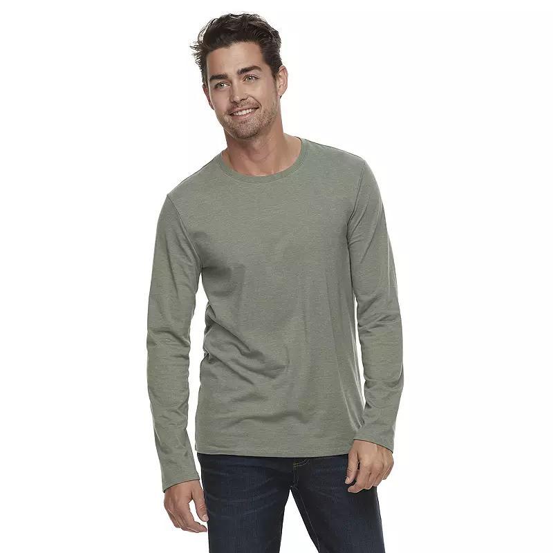 Men's Apt. 9® Premier Flex Long Sleeve Crewneck Tee, Size: Large, Aspen Green Product Image