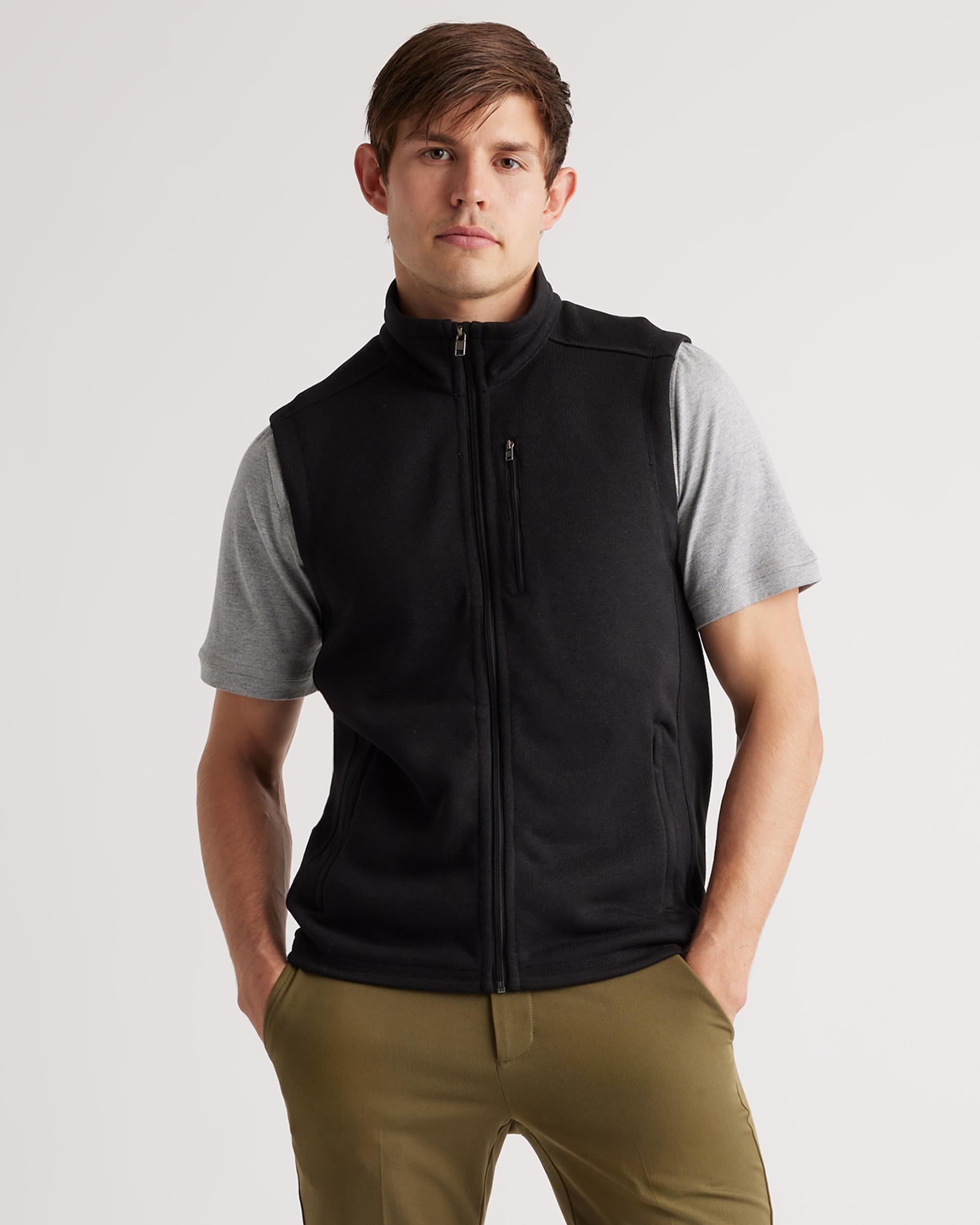 Quince | Men's Sweater-Knit Fleece Full-Zip Vest Recycled Polyester Product Image