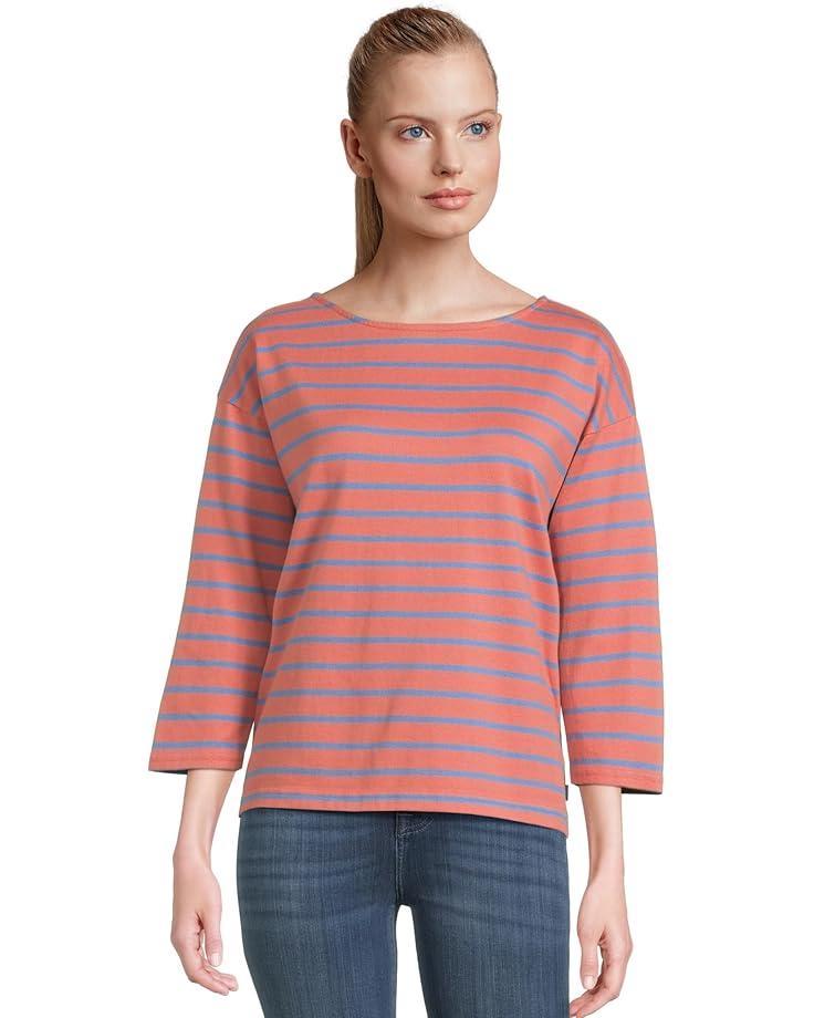 Heritage Mariner Top Split-Neck Polo Three-Quarter-Sleeve Stripe Product Image