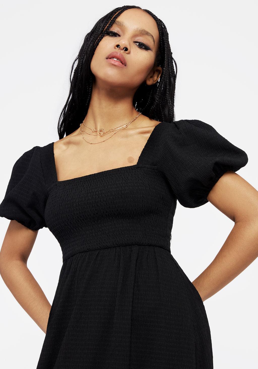 Carmine Midaxi Smock Dress - Black Product Image