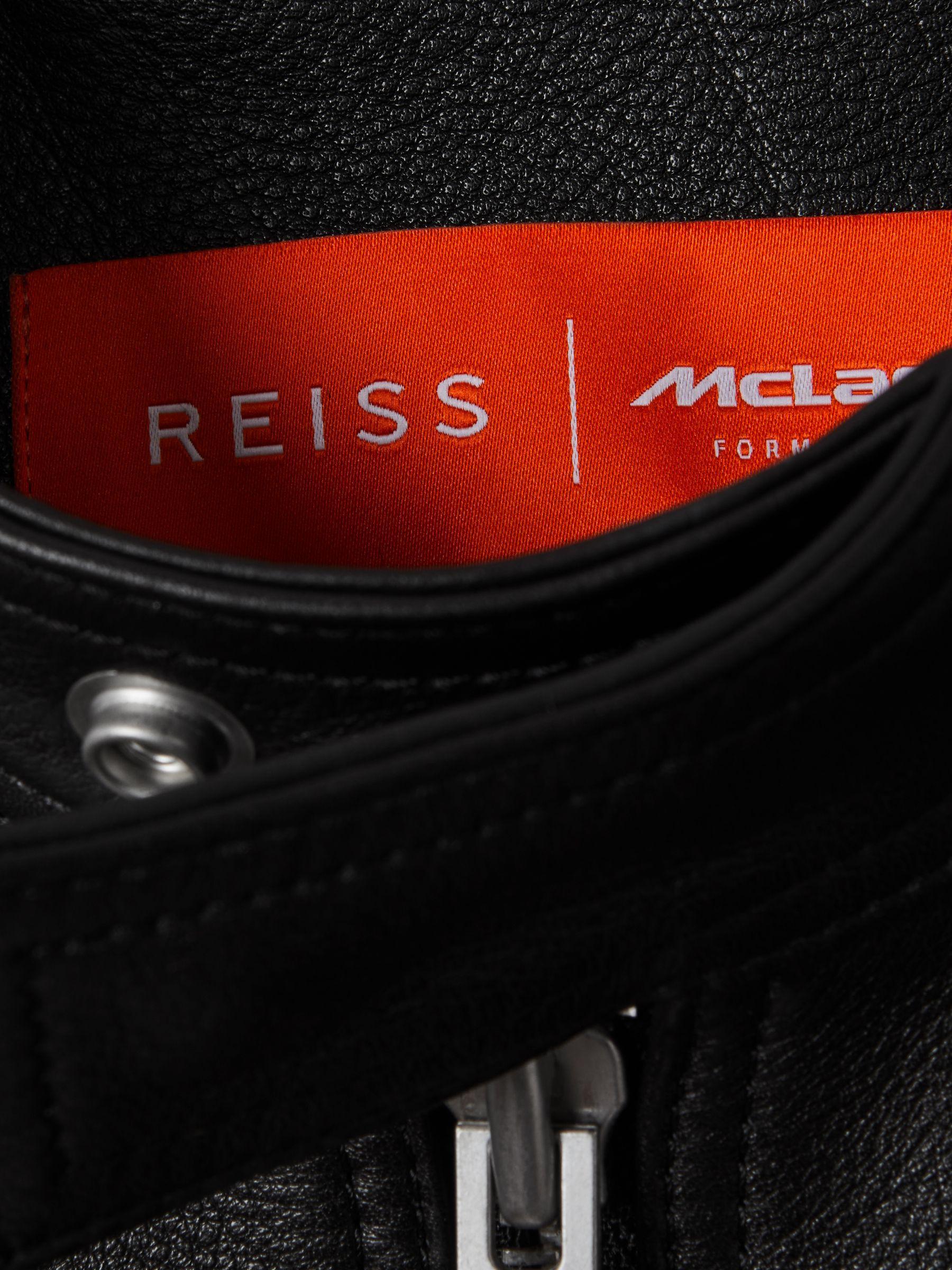 McLaren F1 Embossed Leather Jacket in Black Product Image