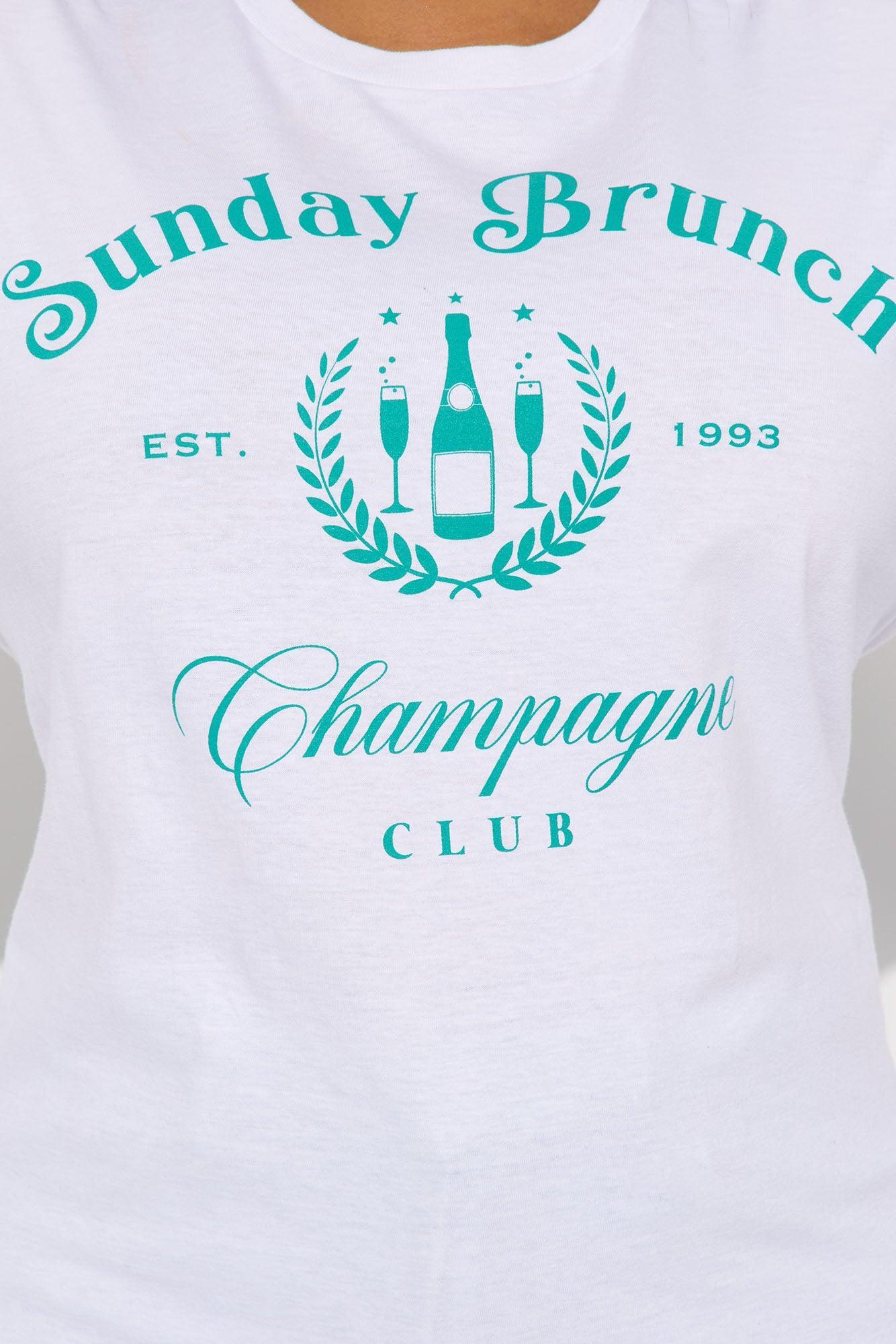 Sunday Brunch Club Oversized Tee - White Product Image