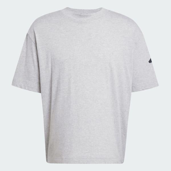 adidas Essentials Loose Fit 3 Bar Logo Tee White M Mens Product Image