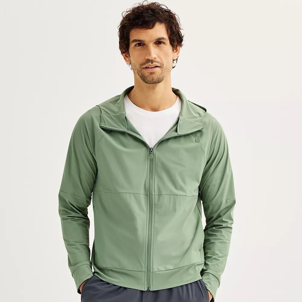 Men's Tek Gear® Performance Zip-Up Hooded Jacket, Size: Large, Canyon Dust Product Image