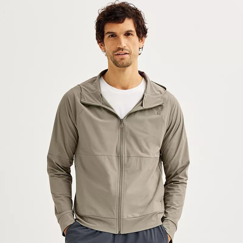 Men's Tek Gear® Performance Zip-Up Hooded Jacket, Size: Large, Canyon Dust Product Image