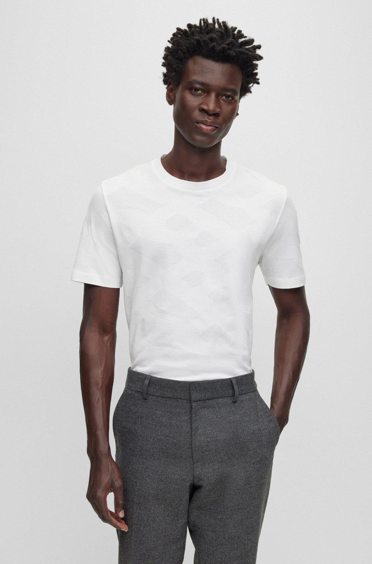 HUGO BOSS Tiburt 355 Cotton T-shirt In White Product Image