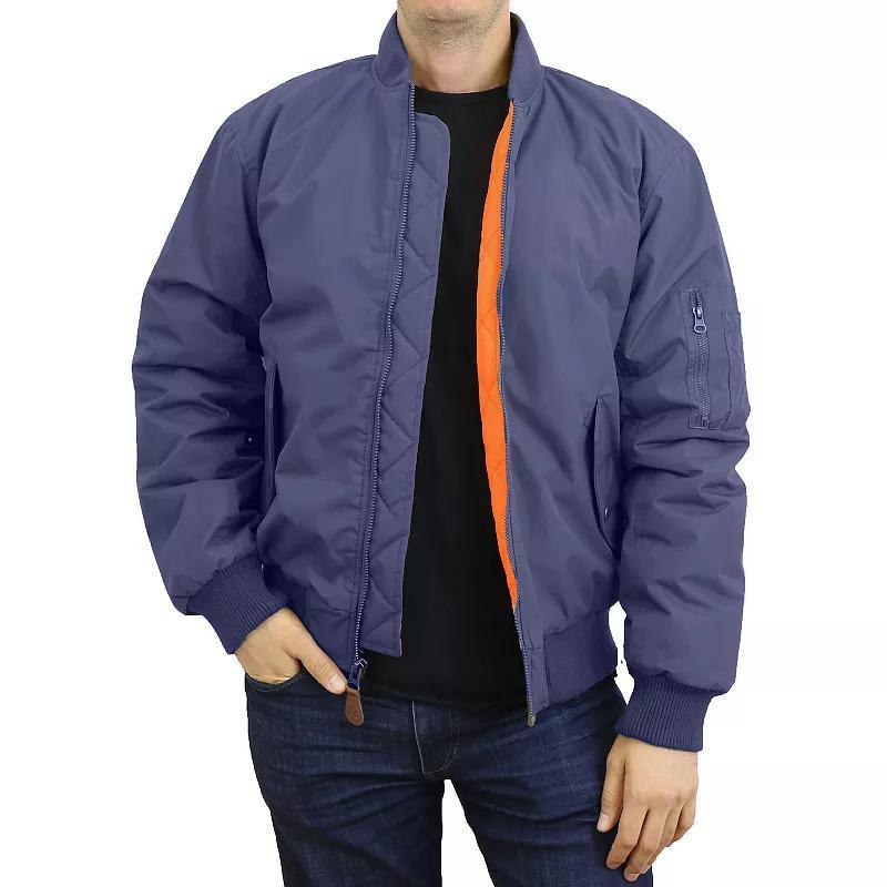 Men's Spire by Galaxy Heavyweight MA-1 Flight Jacket, Size: Medium, Blue Product Image