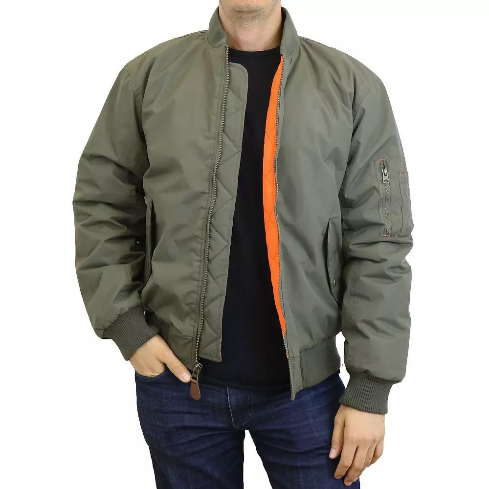 Men's Spire by Galaxy Heavyweight MA-1 Flight Jacket, Size: Small, Green Product Image