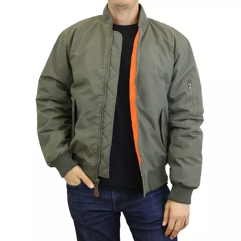 Men's Spire by Galaxy Heavyweight MA-1 Flight Jacket, Size: Small, Green Product Image
