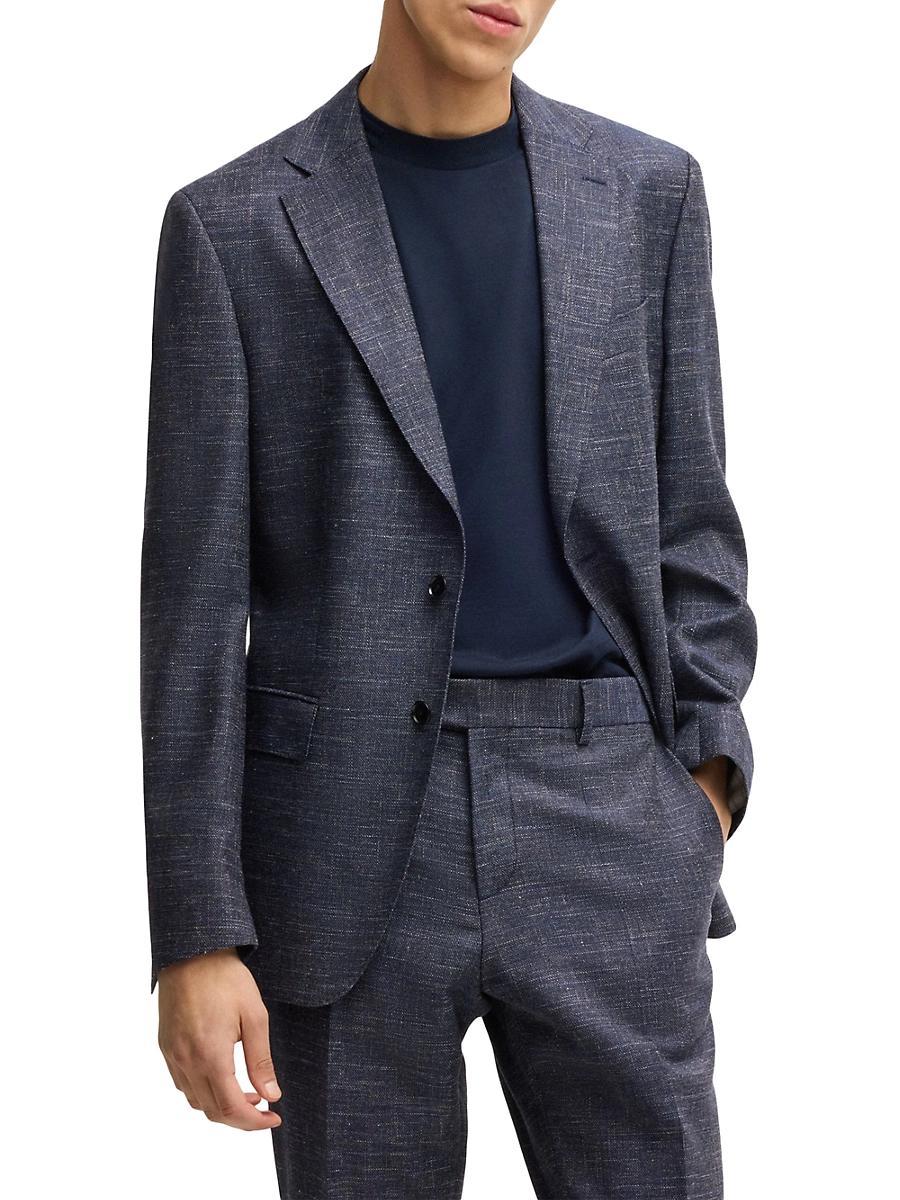 Mens Slim-Fit Suit Jacket in Patterned Stretch Fabric Product Image