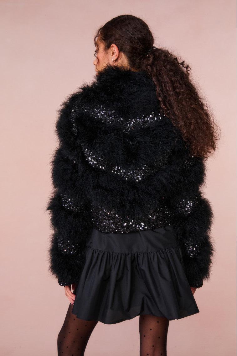Curran Sequin Feathered Jacket Product Image