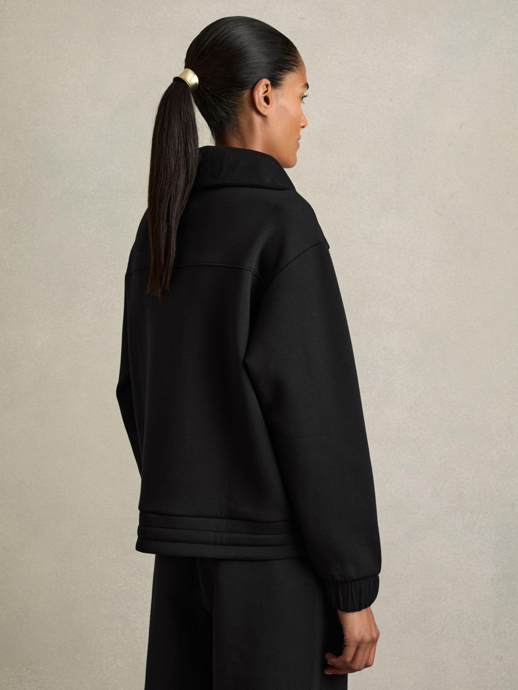Interlock Half-Zip Drawstring-Hem Sweatshirt in Black Product Image